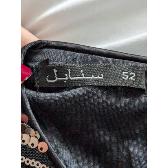 Sequin Jumpsuit Women’s L 12/14 Black Rose Gold Holiday Party Wedding NYE NWT - Picture 9 of 16